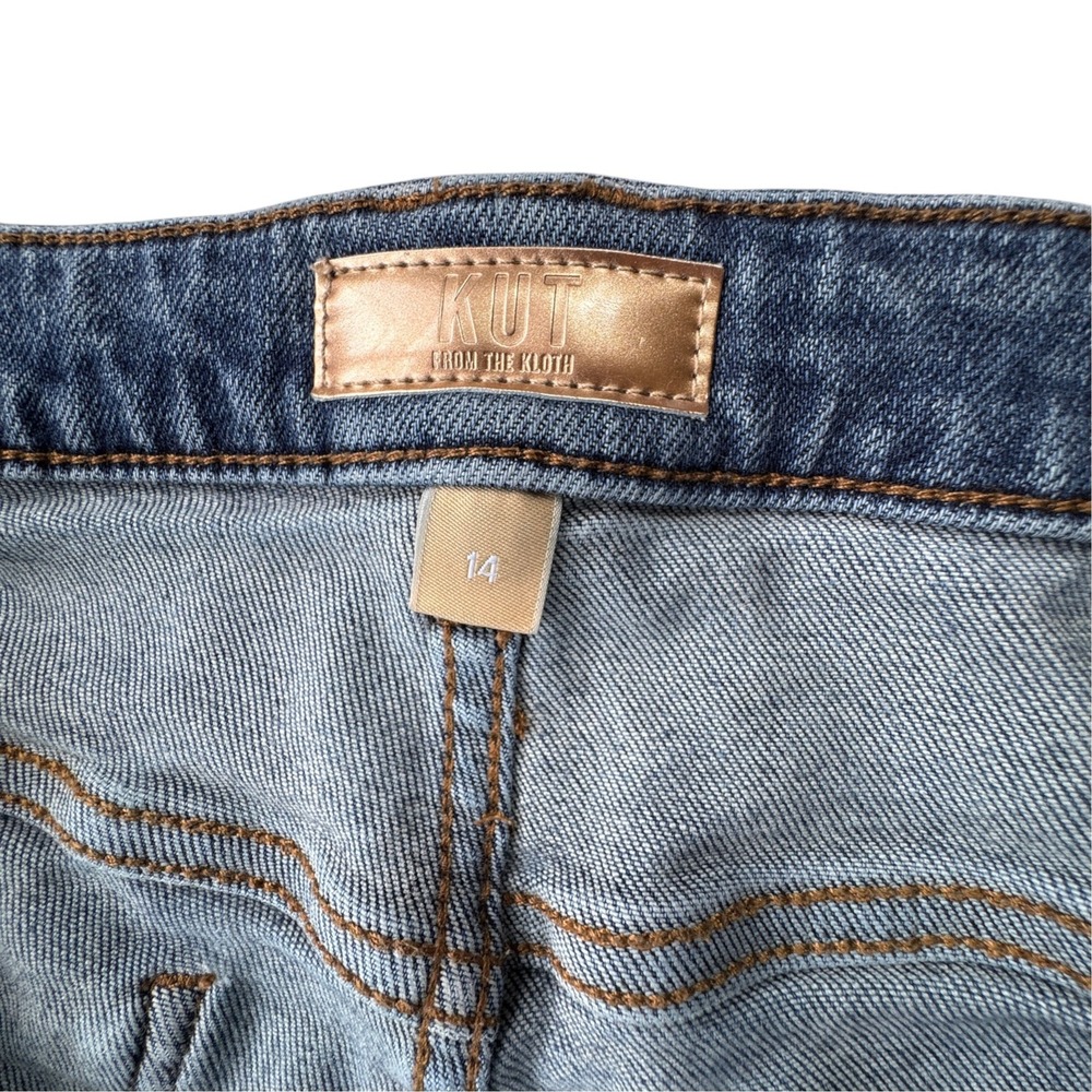 Kut from the Kloth Charlotte High Rise Wide Leg Jeans Womens 14 Medium Wash Boho - Picture 4 of 11